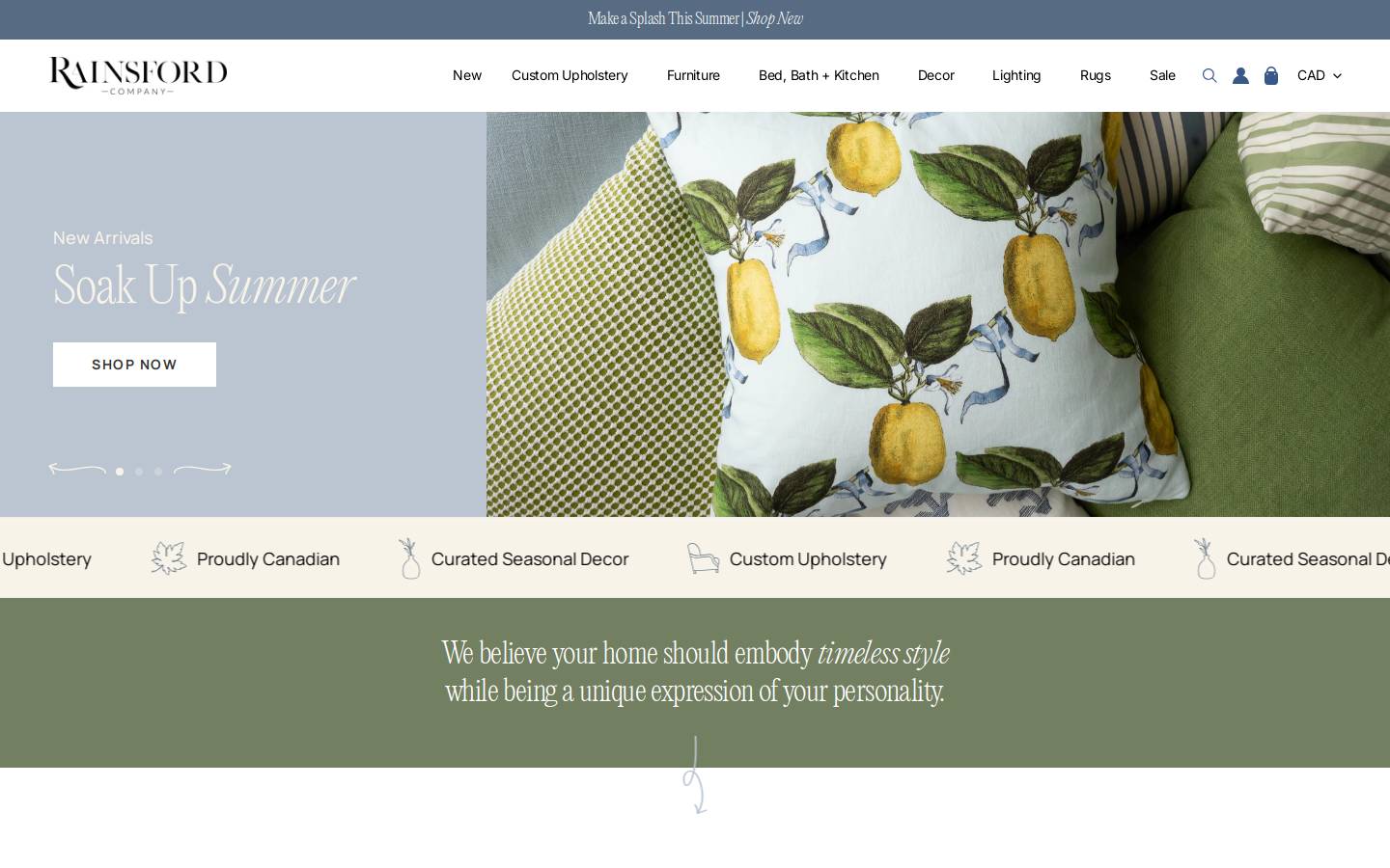 rainsfordcompany.com homepage screenshot