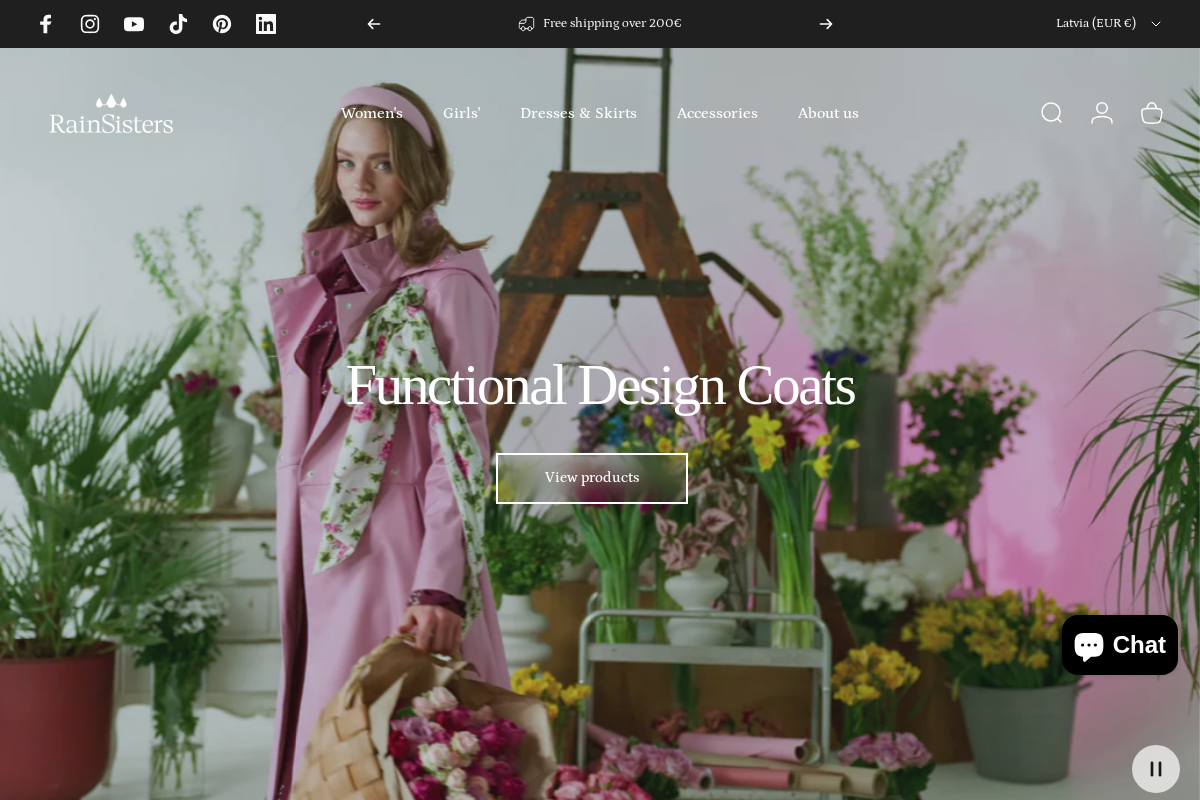 RainSisters homepage screenshot