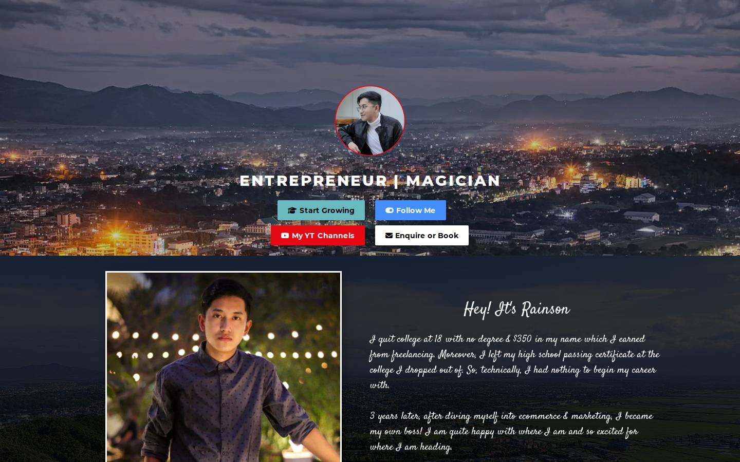 rainsonofficial.com homepage screenshot