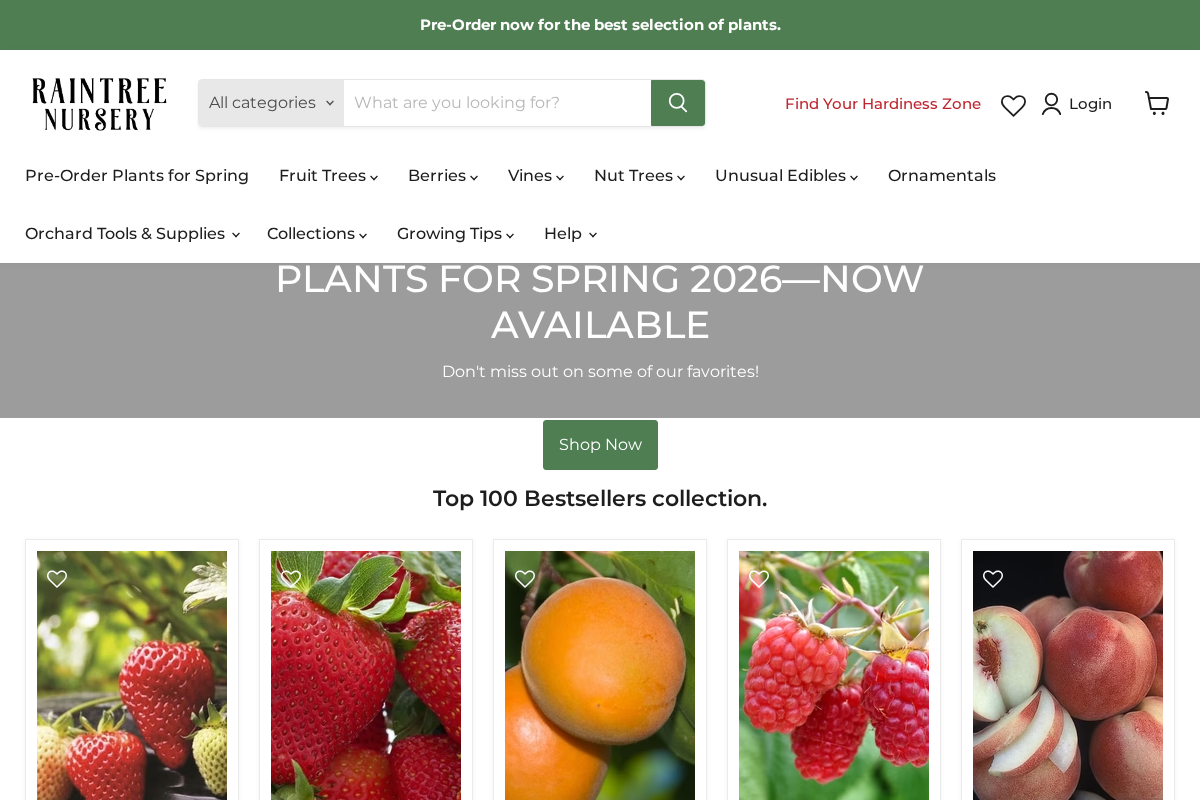 RAINTREE NURSERY homepage screenshot
