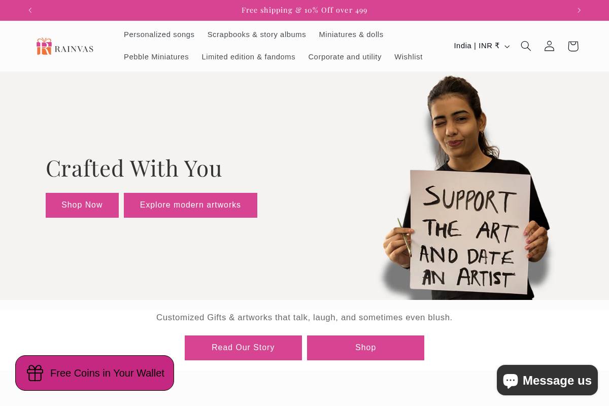 rainvas.com homepage screenshot