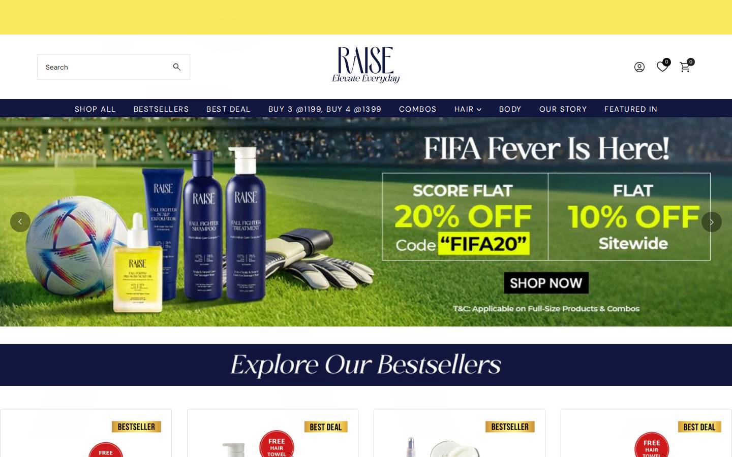 raisebeauty.com homepage screenshot