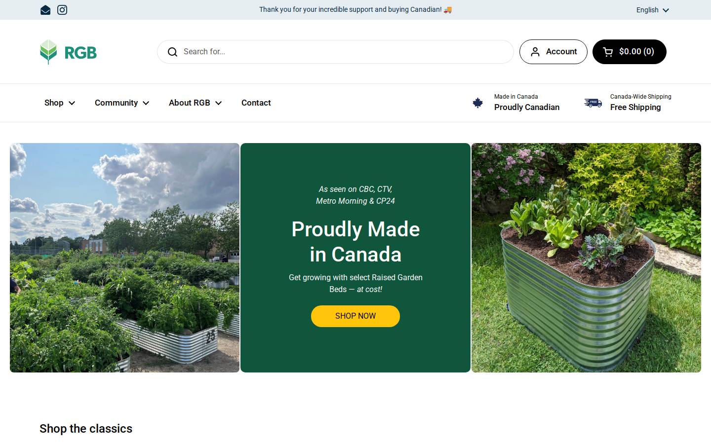 raisedgardenbeds.ca homepage screenshot