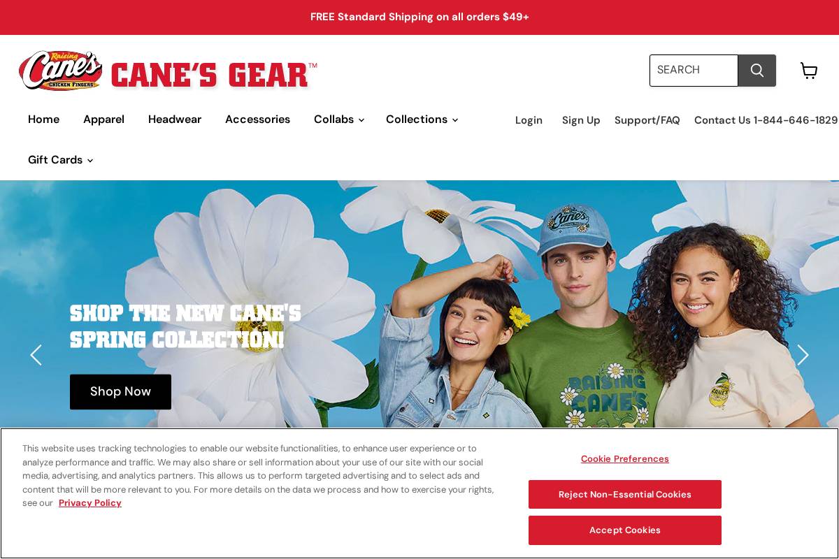 raisingcanesgear.com homepage screenshot
