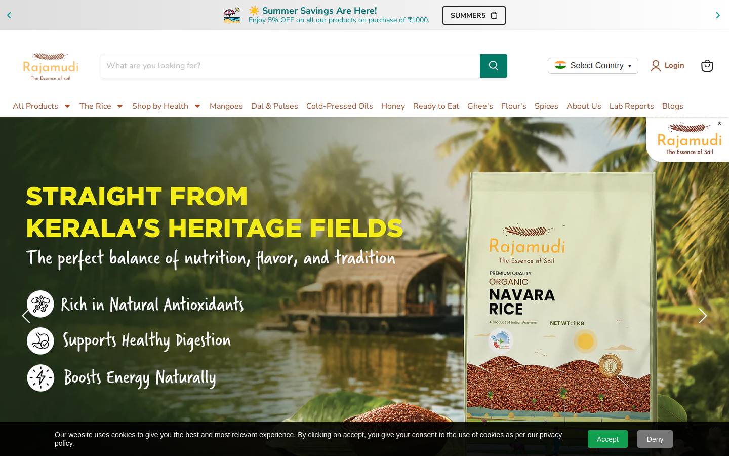 rajamudi.in homepage screenshot