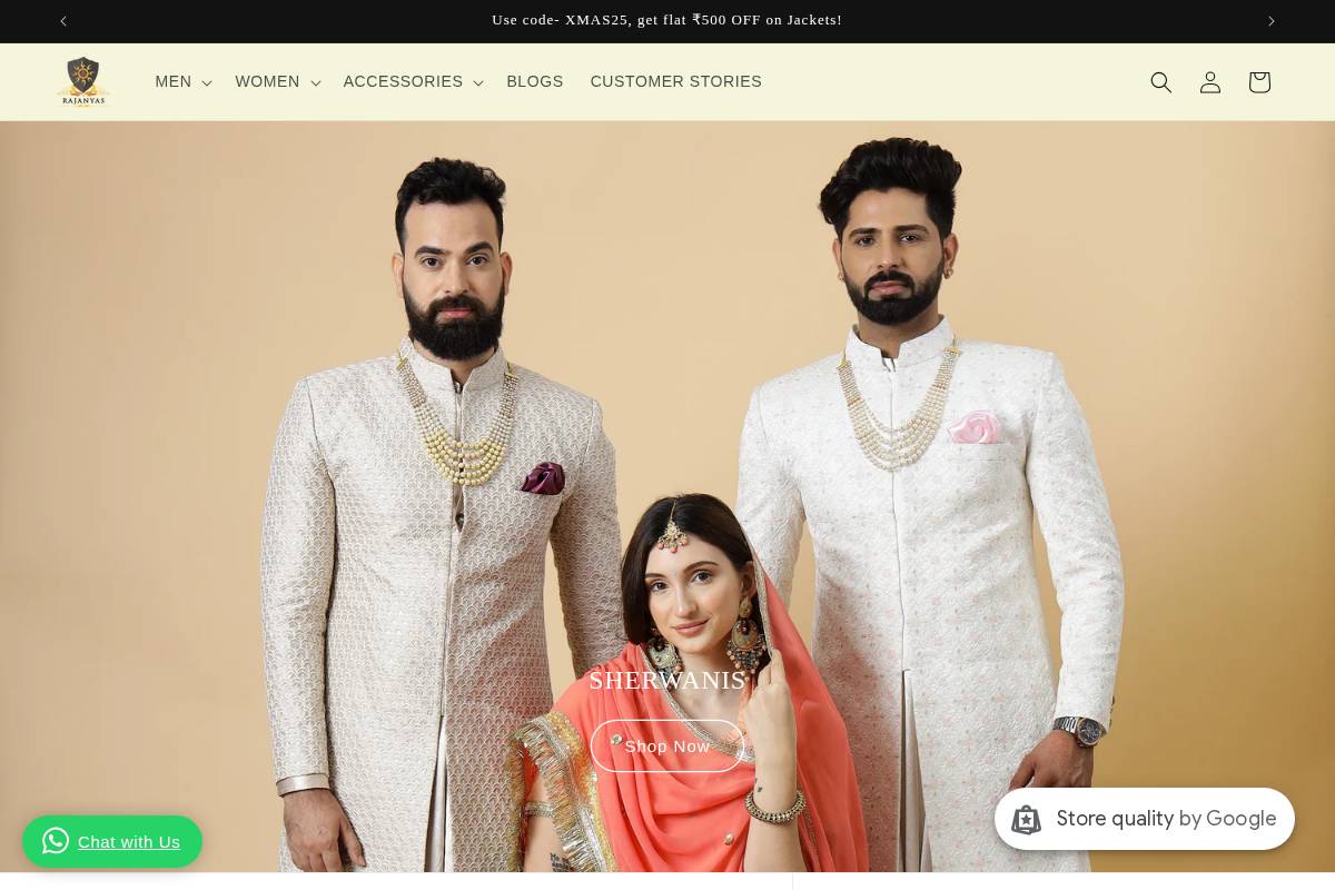 rajanyas.com homepage screenshot