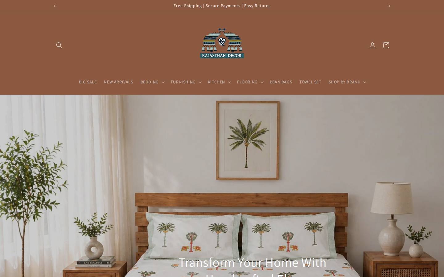 rajasthandecor.com homepage screenshot
