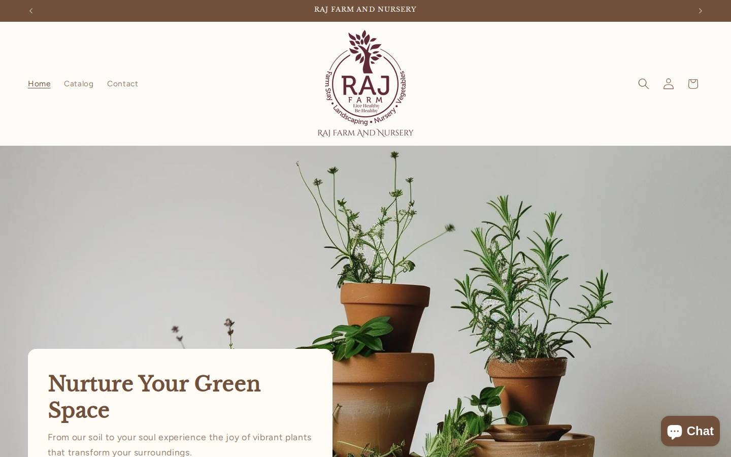 rajfarmandnursery.com homepage screenshot
