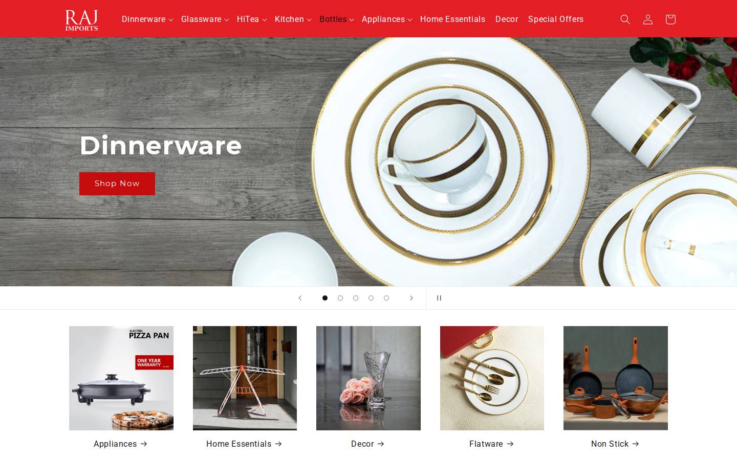 rajimport.com homepage screenshot