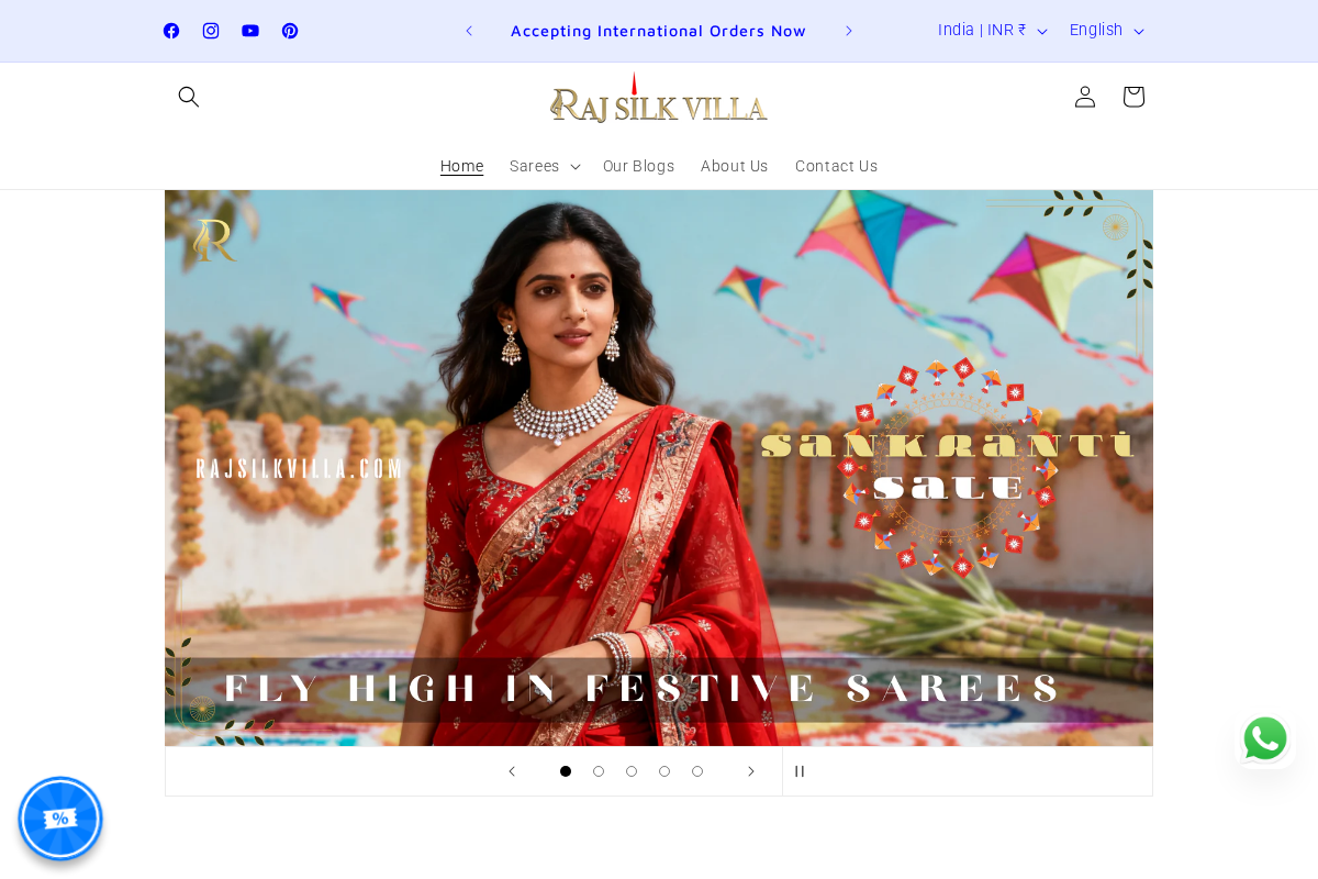 Rajsilkvilla homepage screenshot