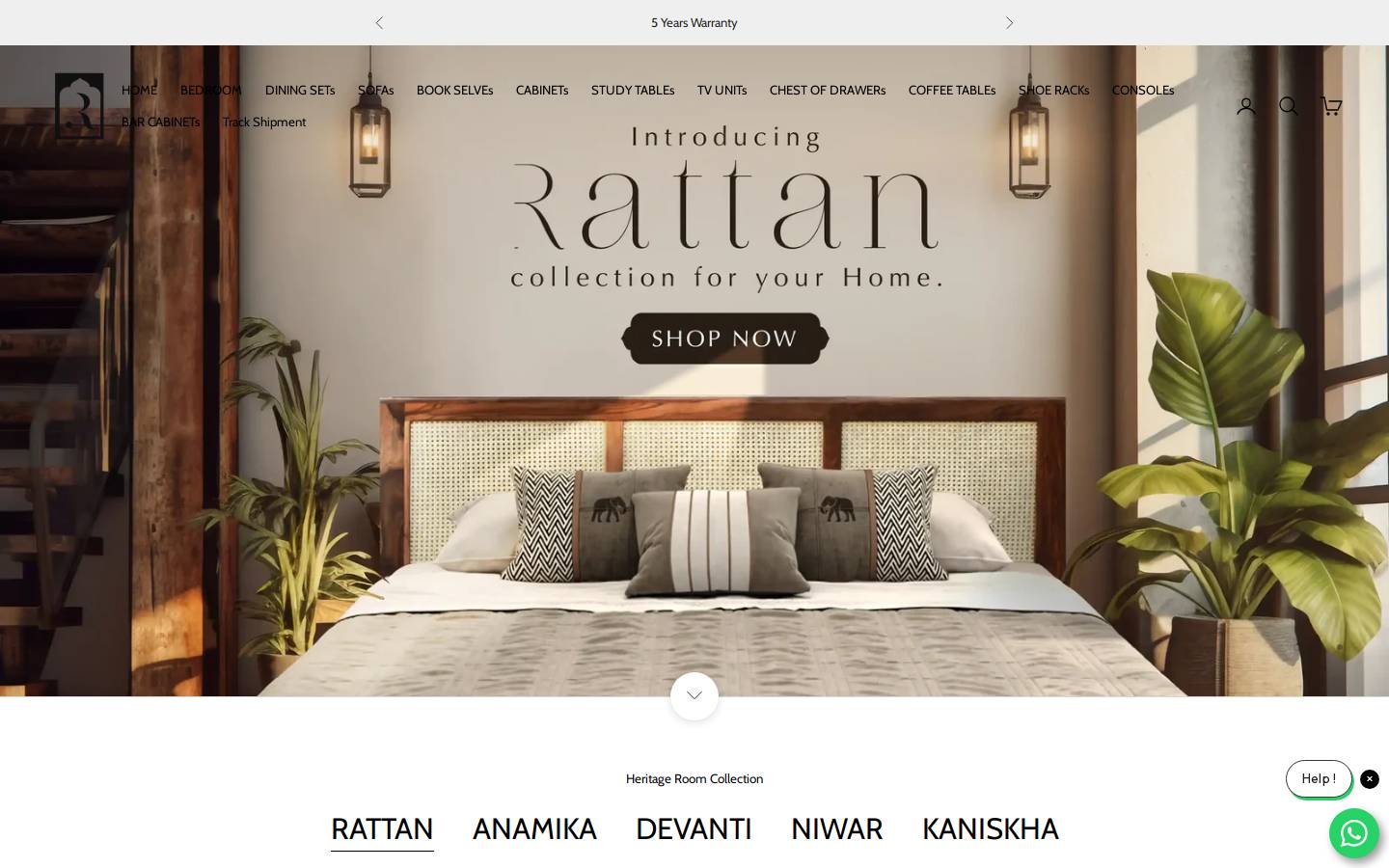 rajwadafurnish.com homepage screenshot
