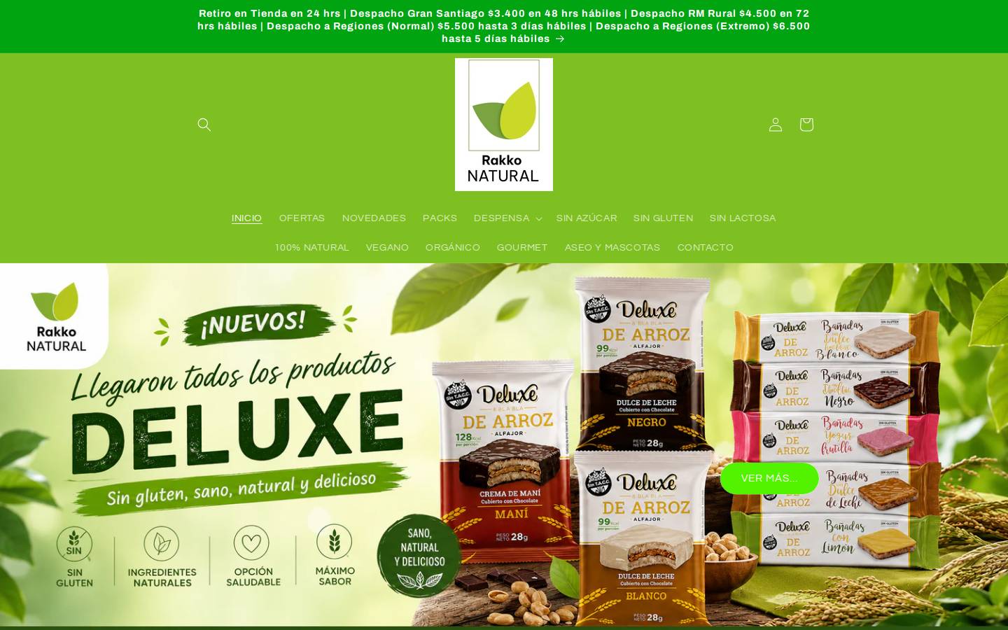 rakkonatural.cl homepage screenshot