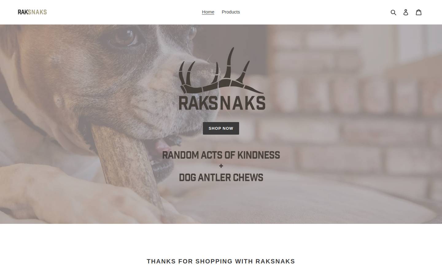 raksnaks.com homepage screenshot