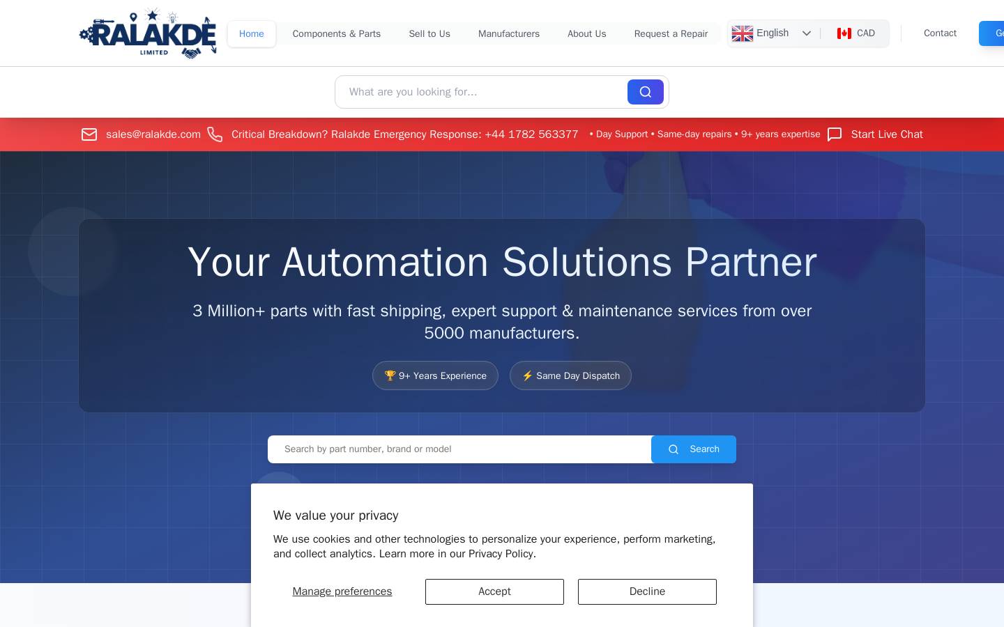 Ralakde Ltd homepage screenshot