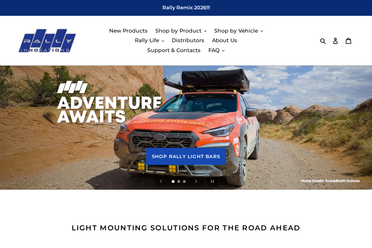 Rally Innovations homepage screenshot