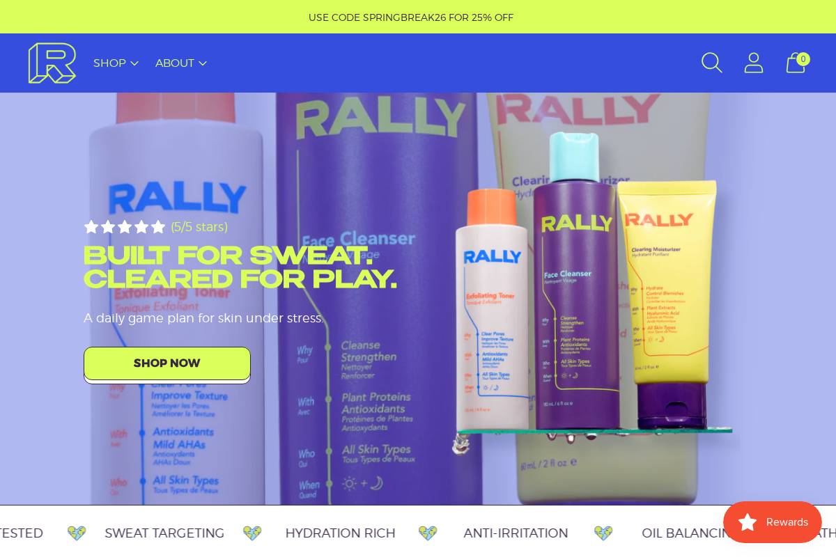 rallyskin.com homepage screenshot