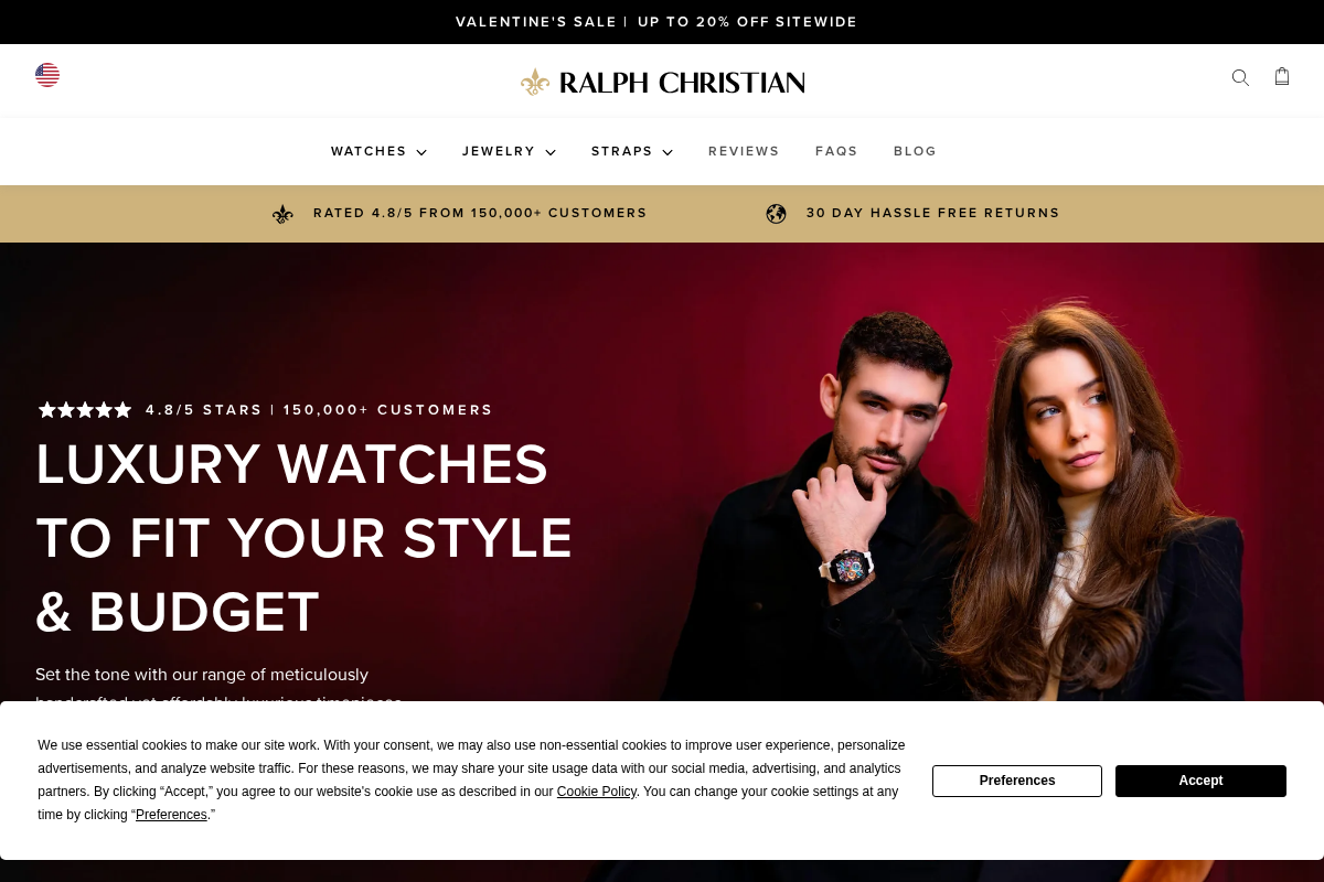 Ralph Christian - Watches & Jewelry homepage screenshot