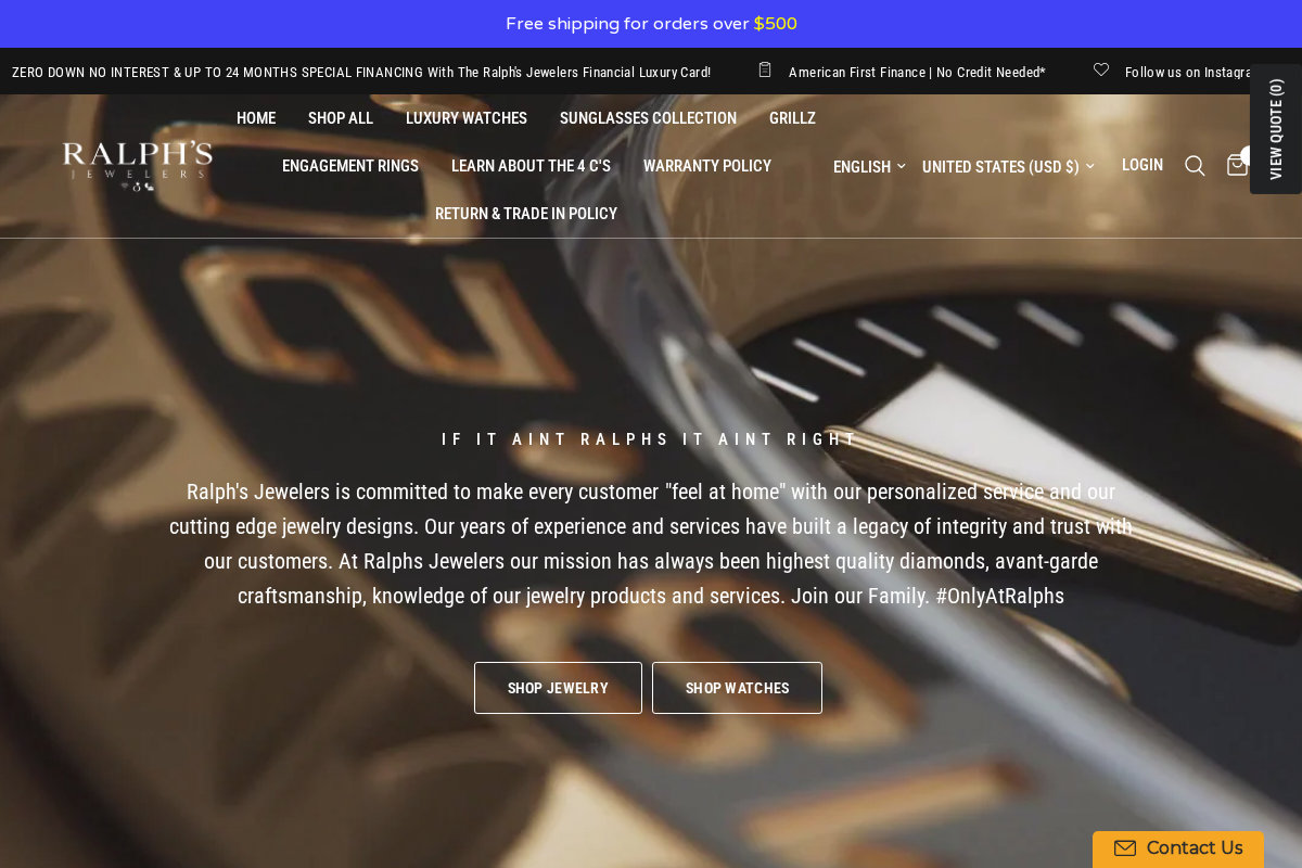 ralphsjewelers.com homepage screenshot