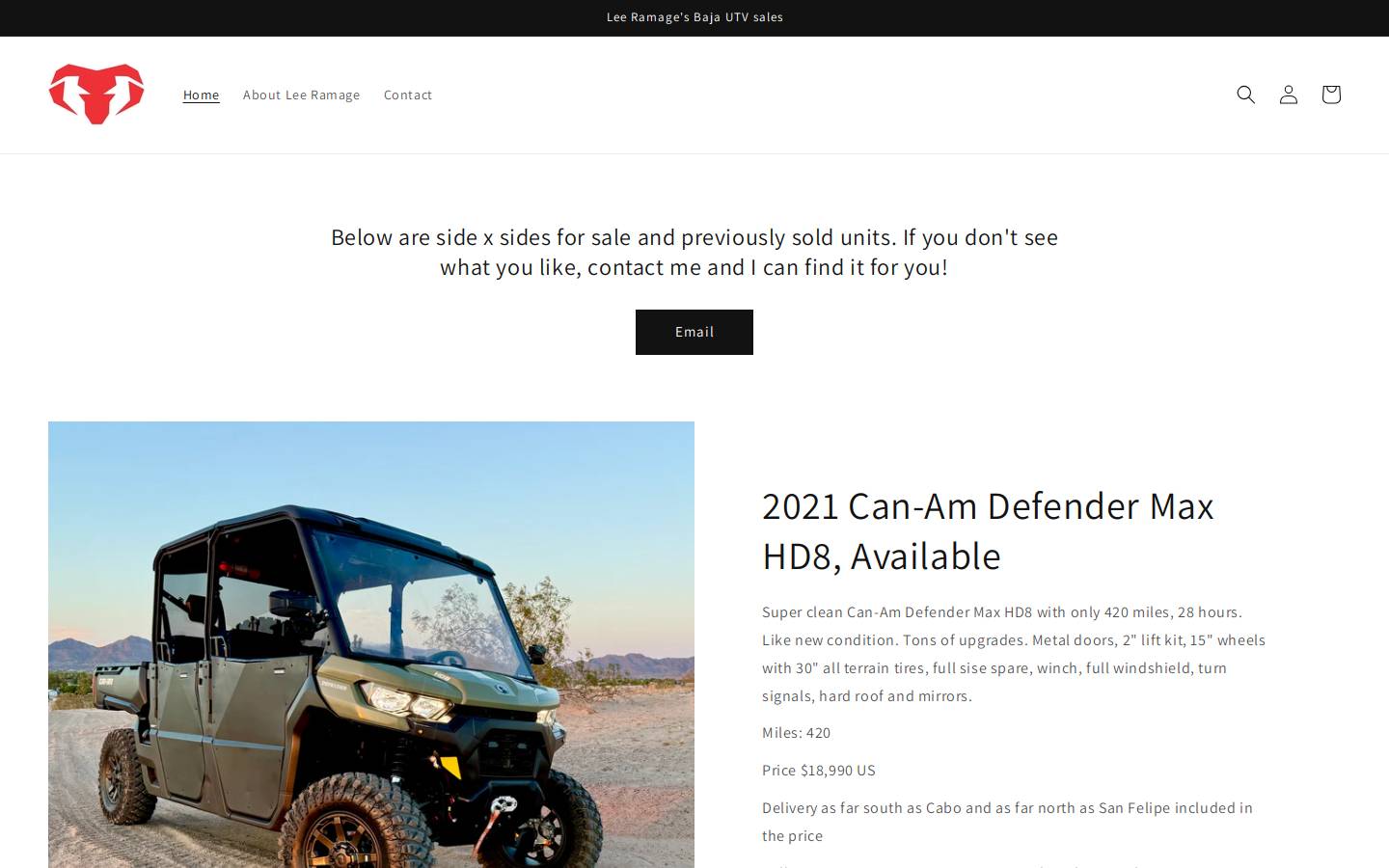 ramageperformance.com homepage screenshot