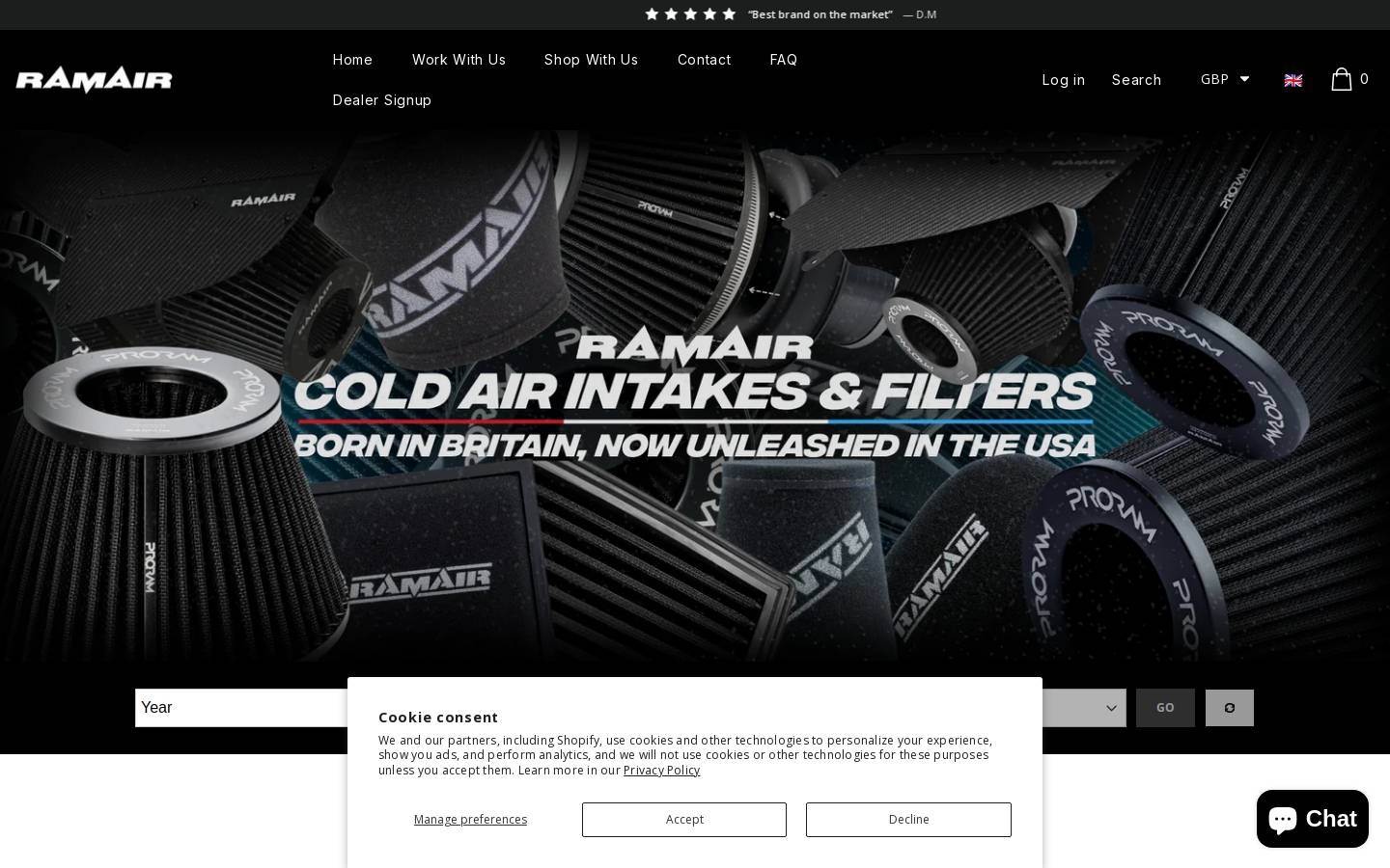 ramair-filters.com homepage screenshot