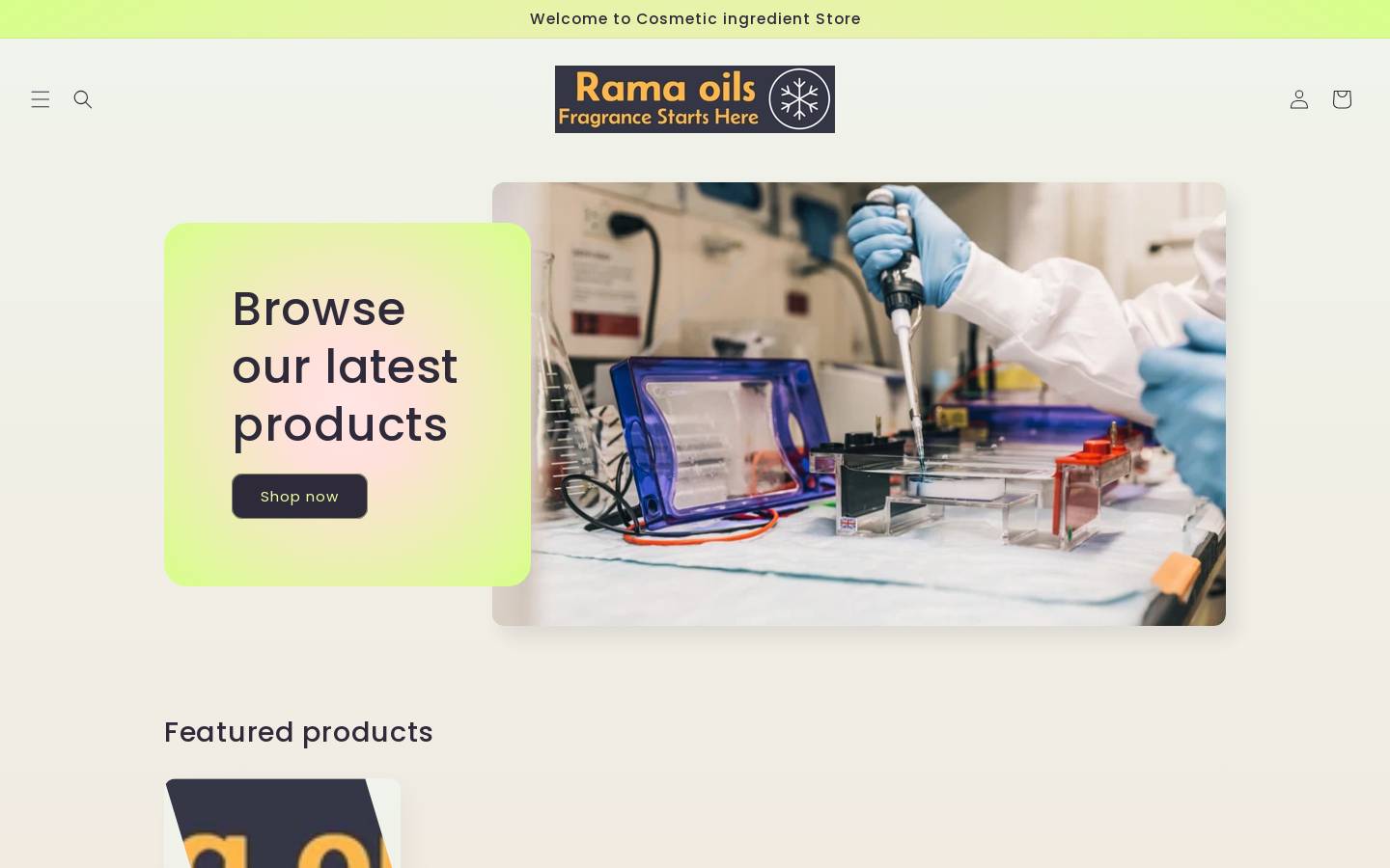 ramaoils.com homepage screenshot