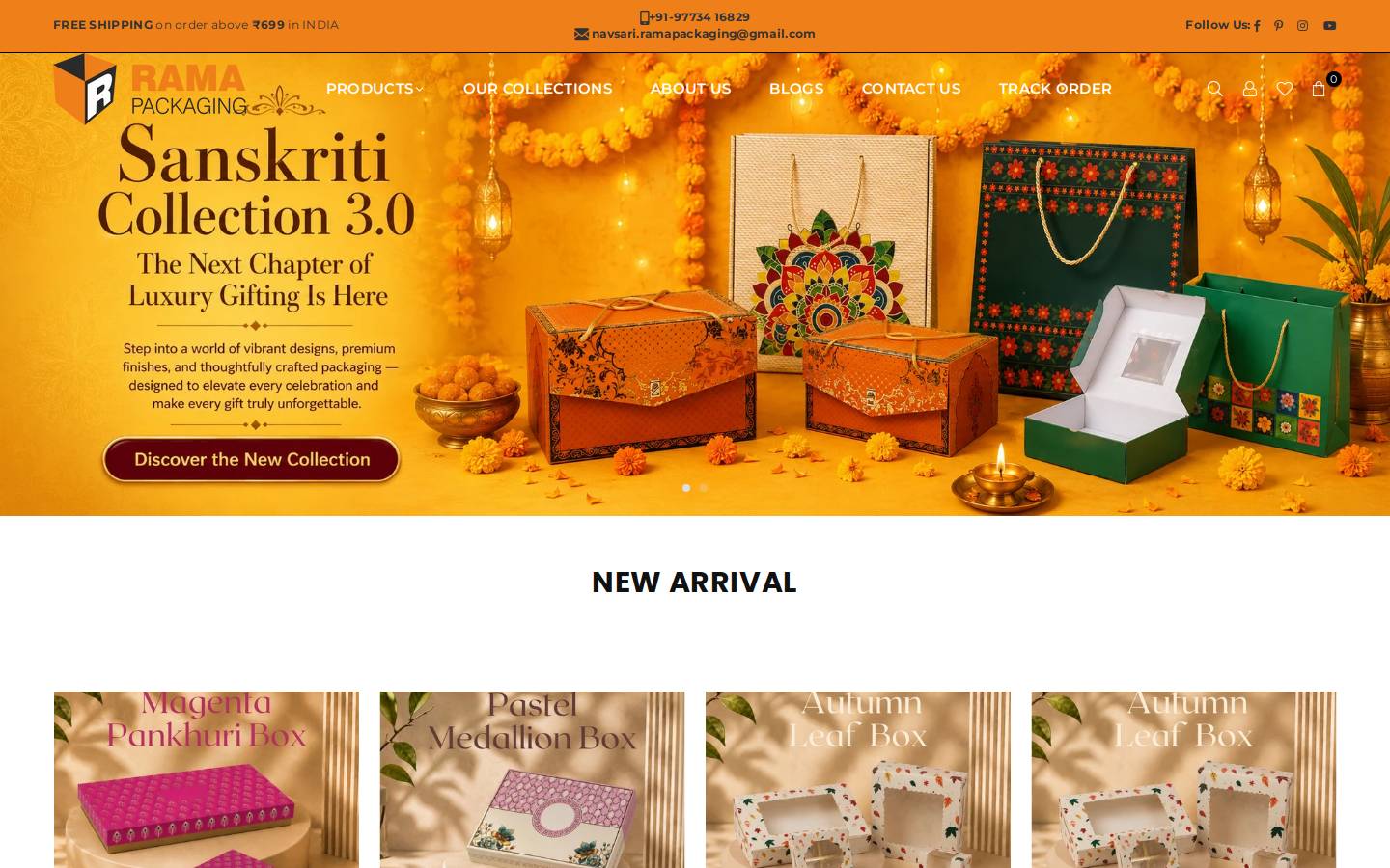 ramapackaging.in homepage screenshot