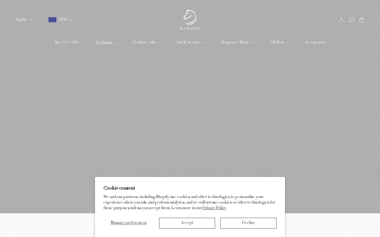 Ramasat Perfumes homepage screenshot