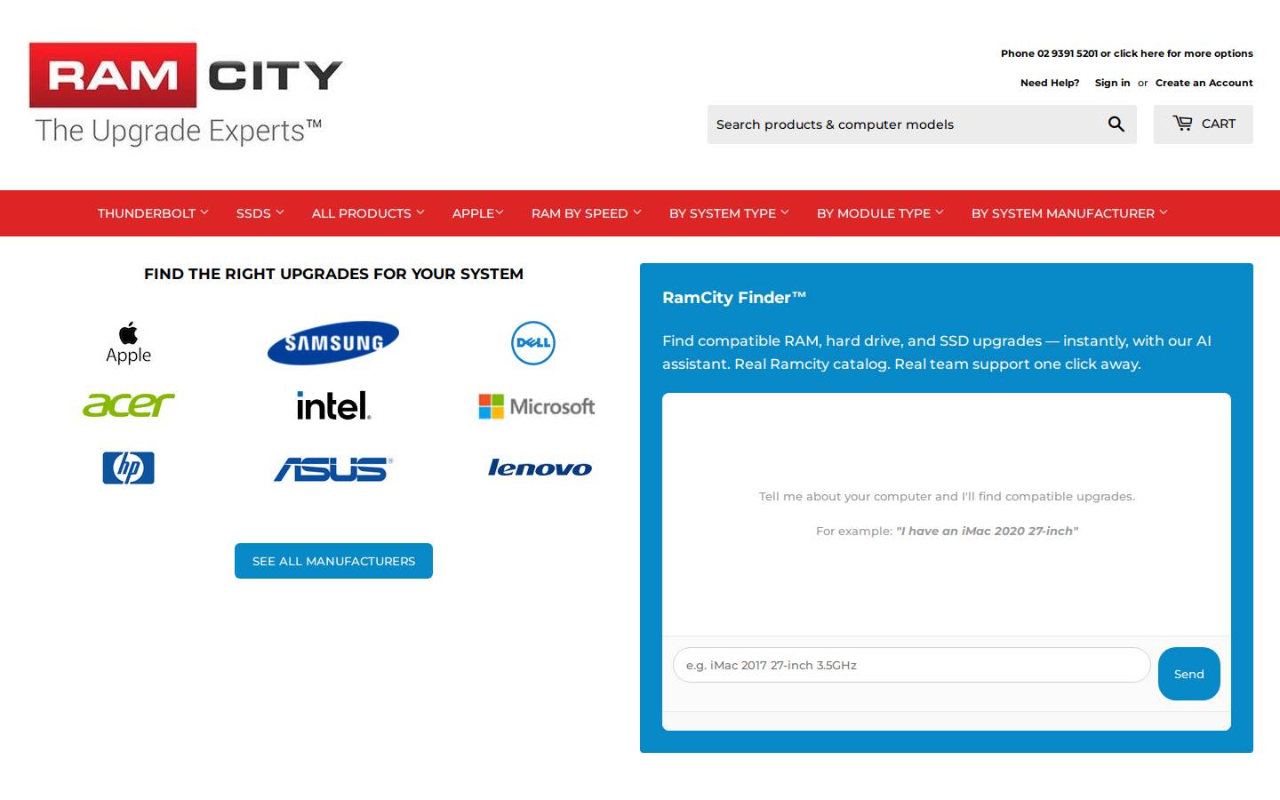 RamCity homepage screenshot
