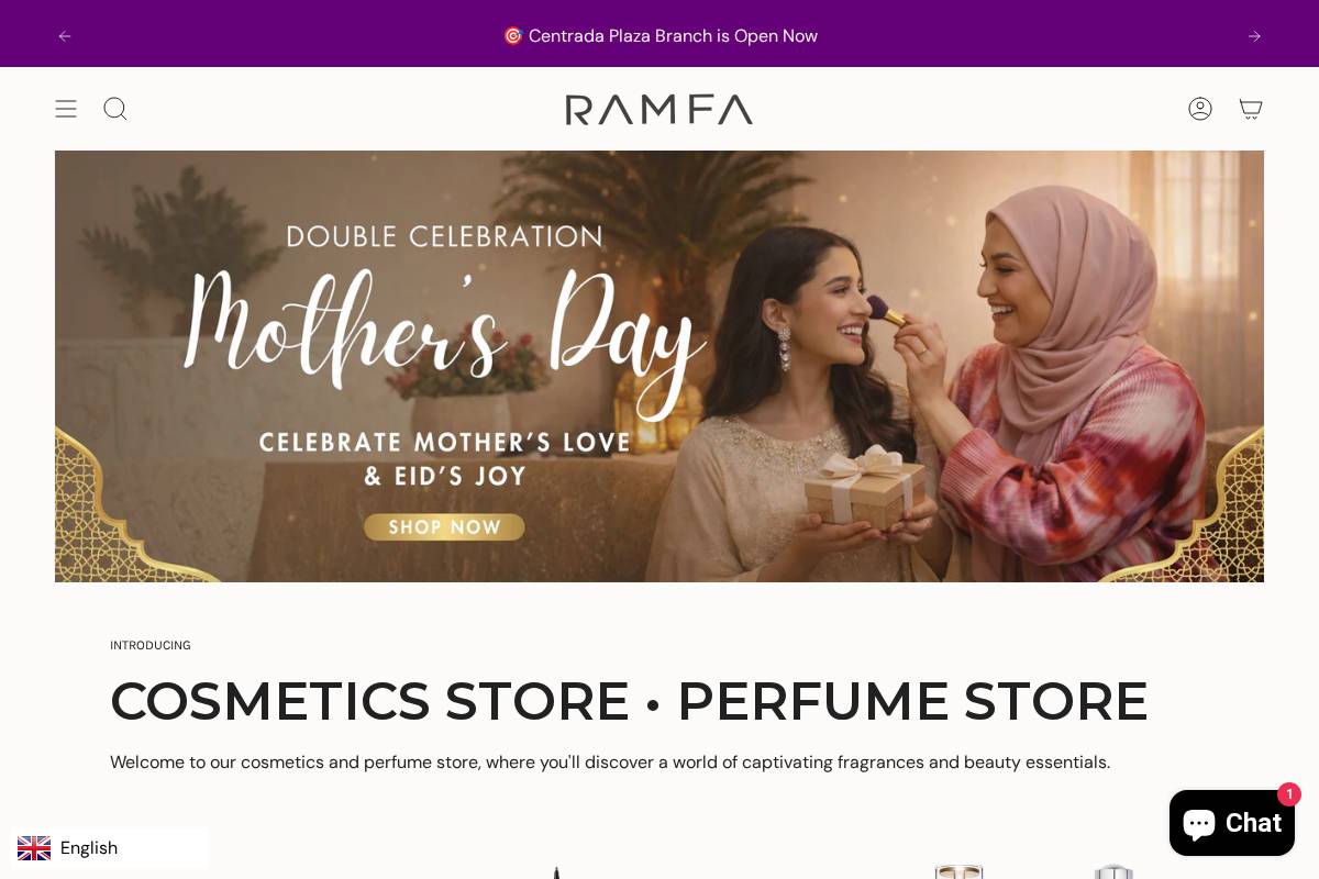 ramfabeauty.com homepage screenshot
