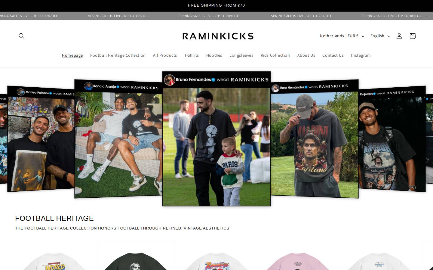 RAMINKICKS homepage screenshot