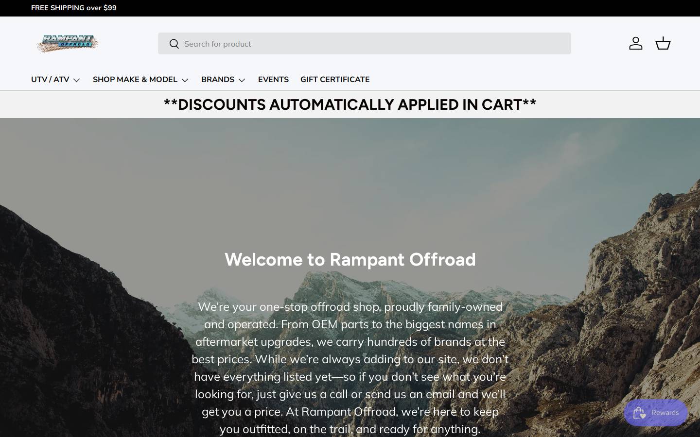 rampantoffroad.com homepage screenshot