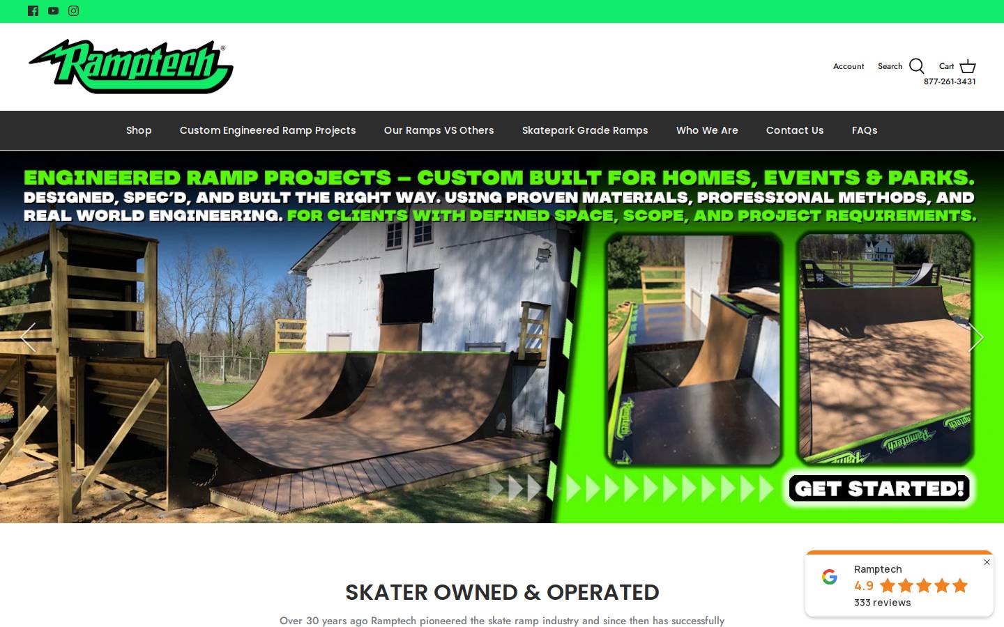 Ramptech homepage screenshot