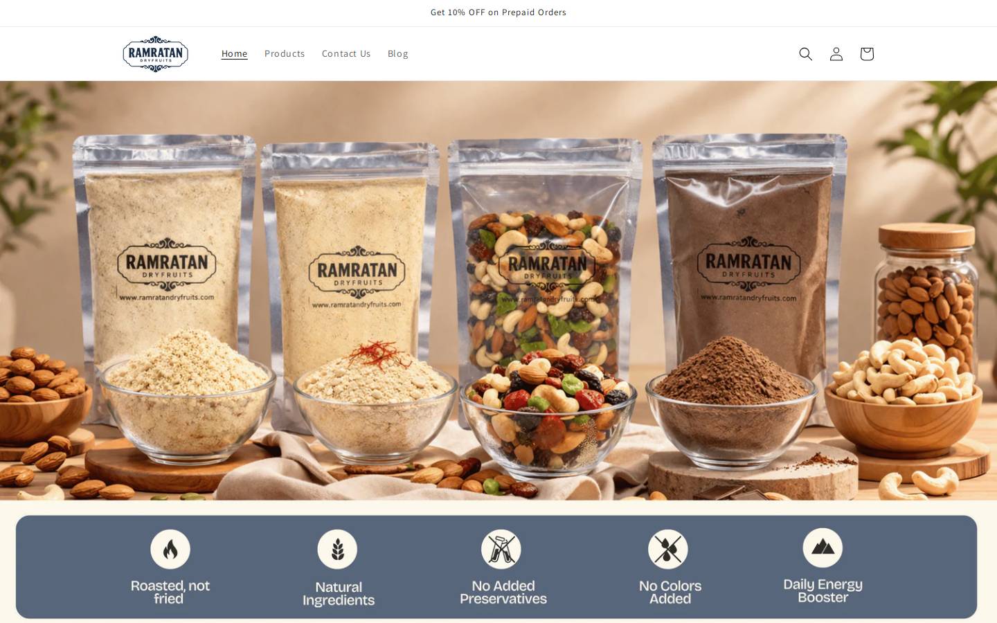 ramratandryfruits.com homepage screenshot
