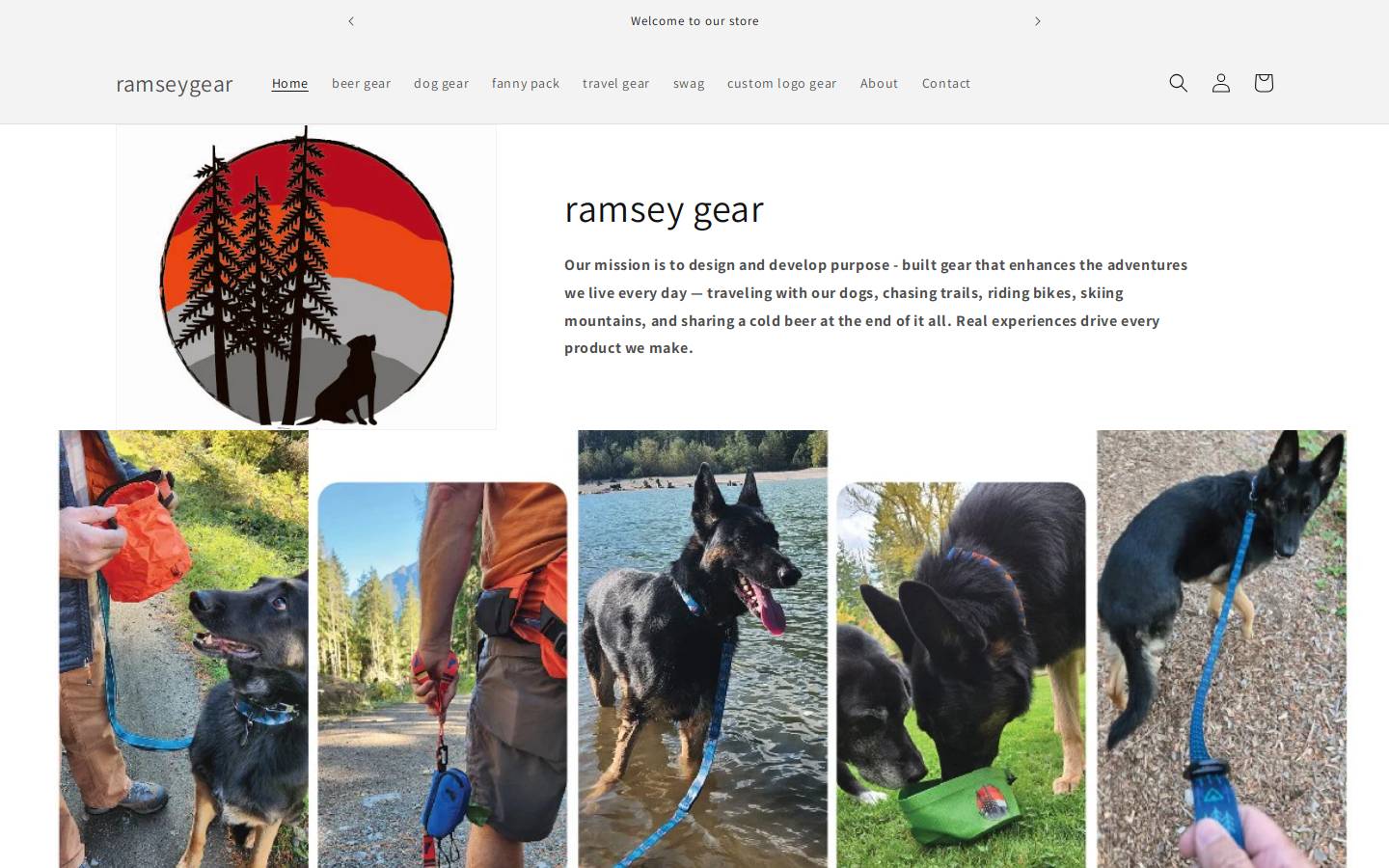 ramseygear.com homepage screenshot