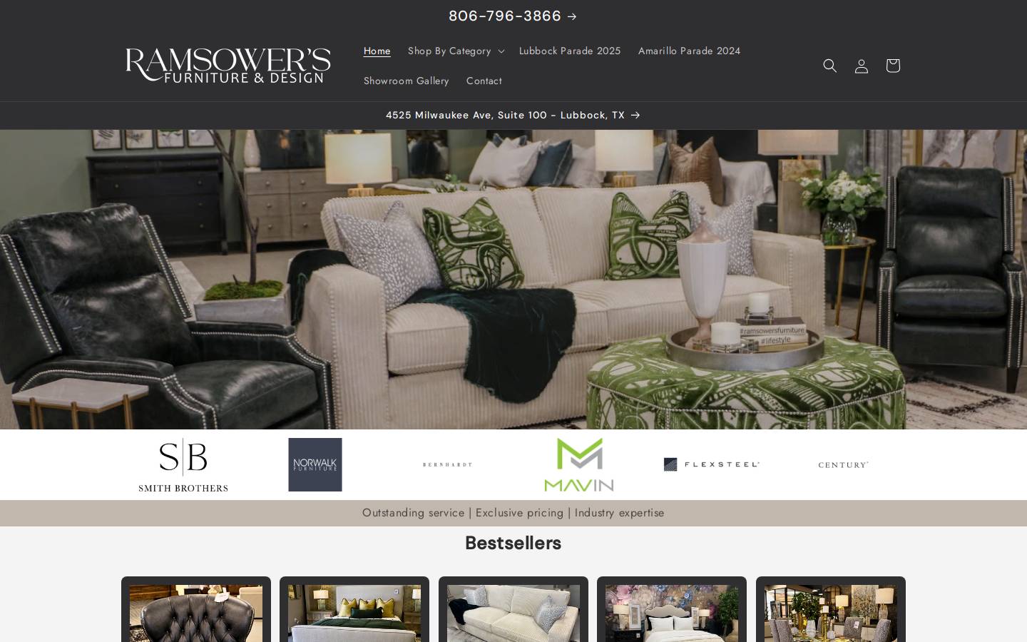 ramsowersfurniture.com homepage screenshot