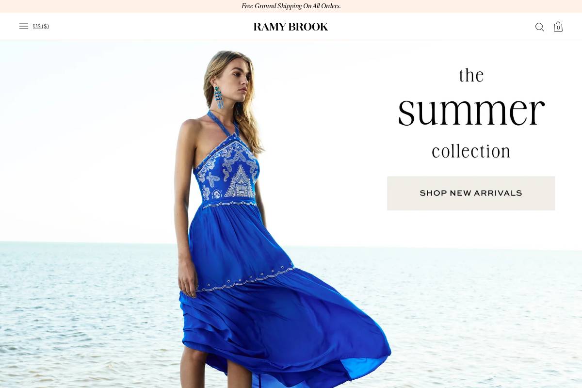 Ramy Brook homepage screenshot