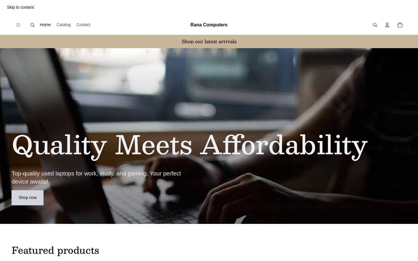 ranacomputers.in homepage screenshot
