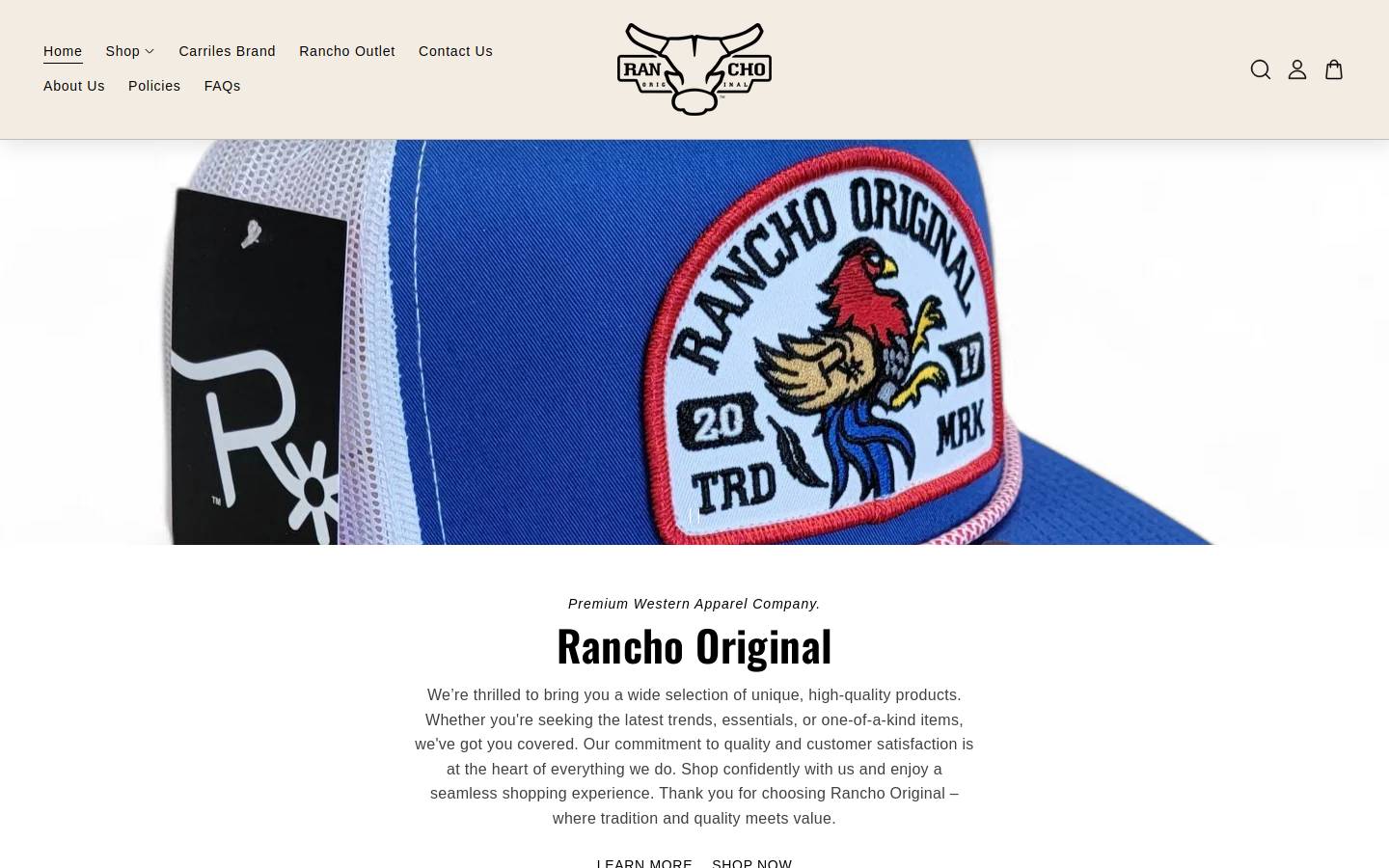 ranchoaww.com homepage screenshot