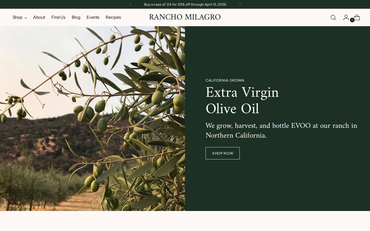 ranchomilagro.us homepage screenshot