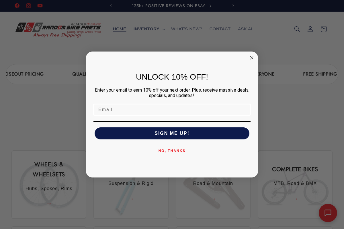 Random Bike Parts homepage screenshot