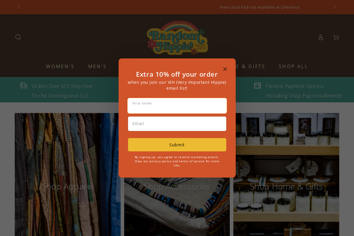 randomhippie.com homepage screenshot