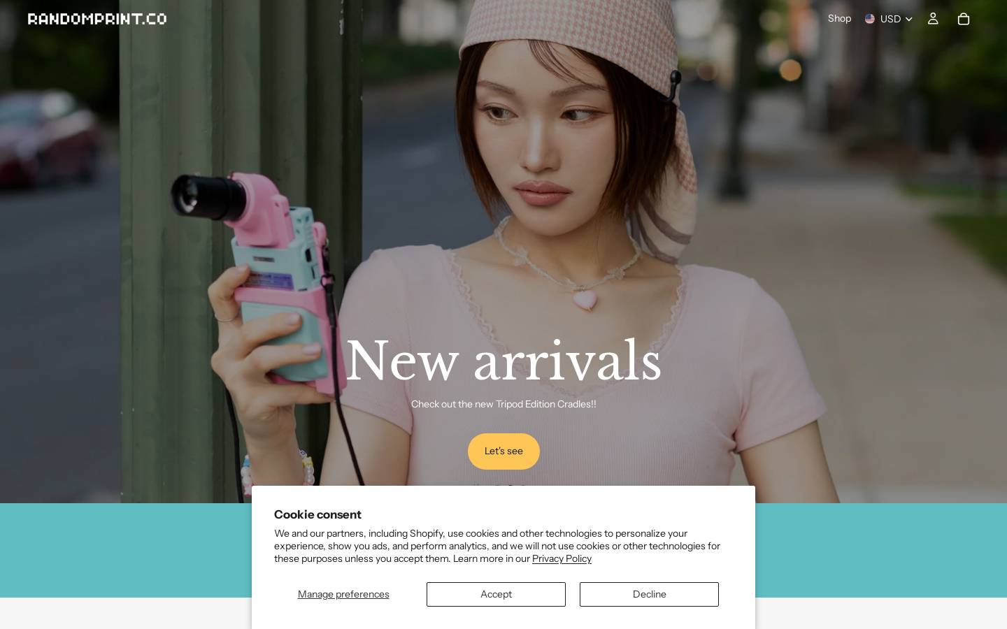 randomprint.co homepage screenshot