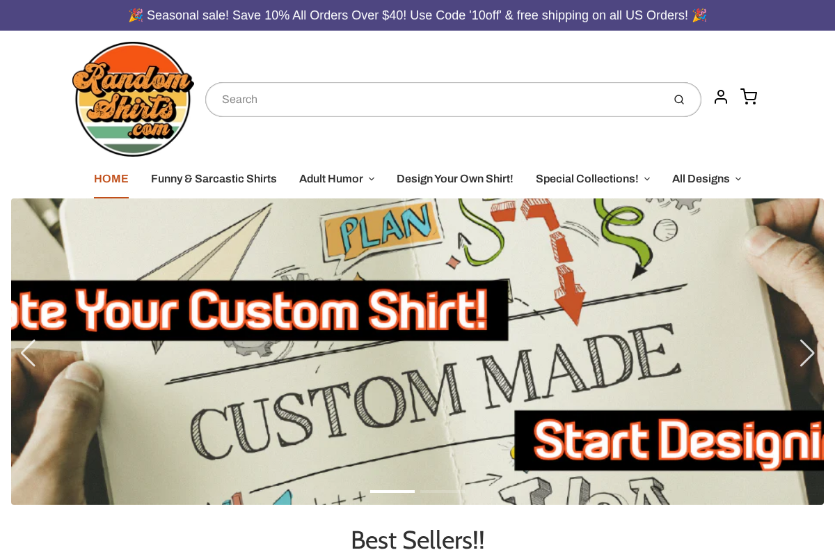 Randomshirts.com homepage screenshot