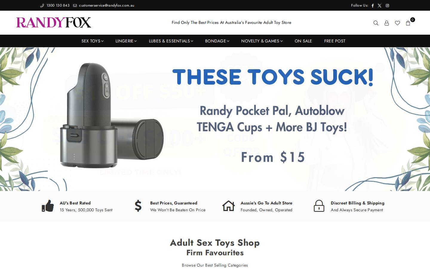 Randy Fox homepage screenshot