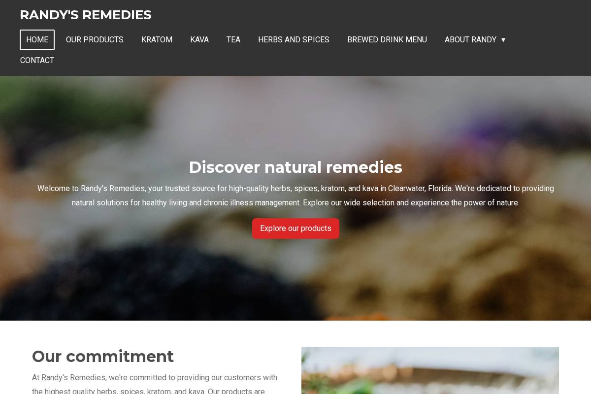 randysremedies.com homepage screenshot