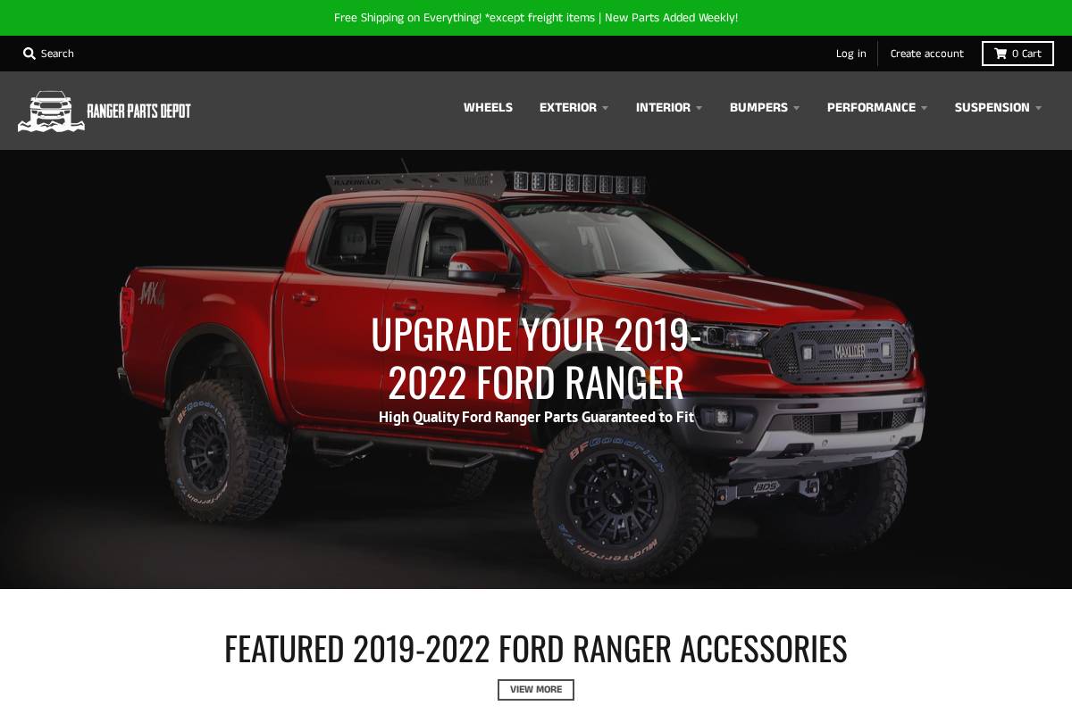 rangerpartsdepot.com homepage screenshot