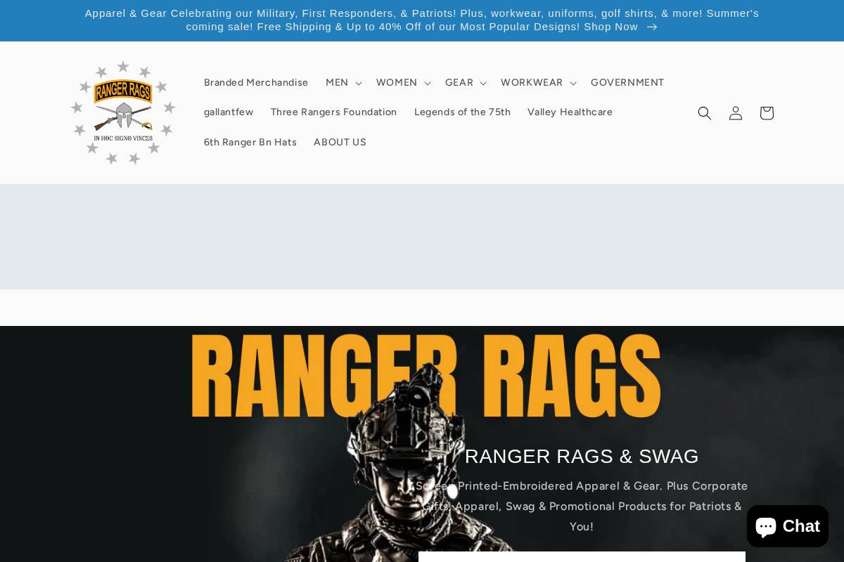 rangerrags.com homepage screenshot
