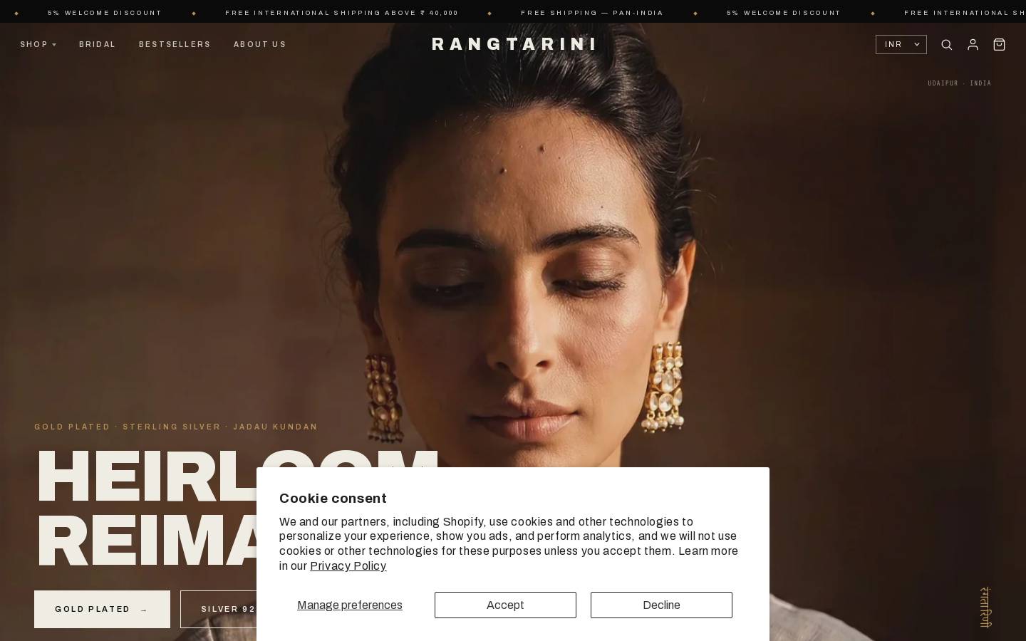 rangtarini.com homepage screenshot