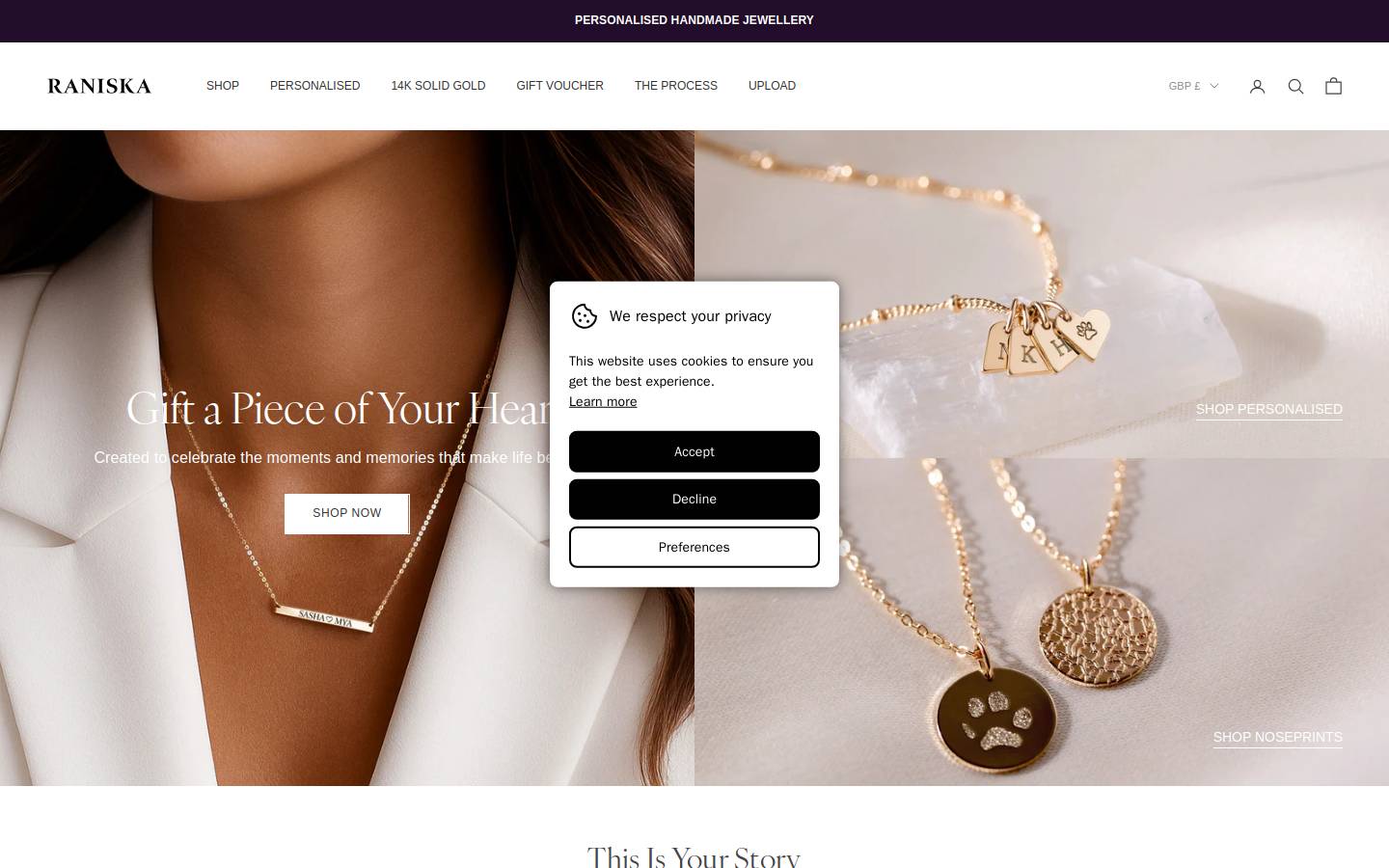 Raniska homepage screenshot