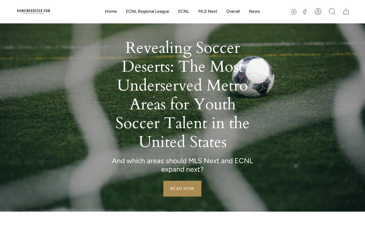 rankingsoccer.com homepage screenshot